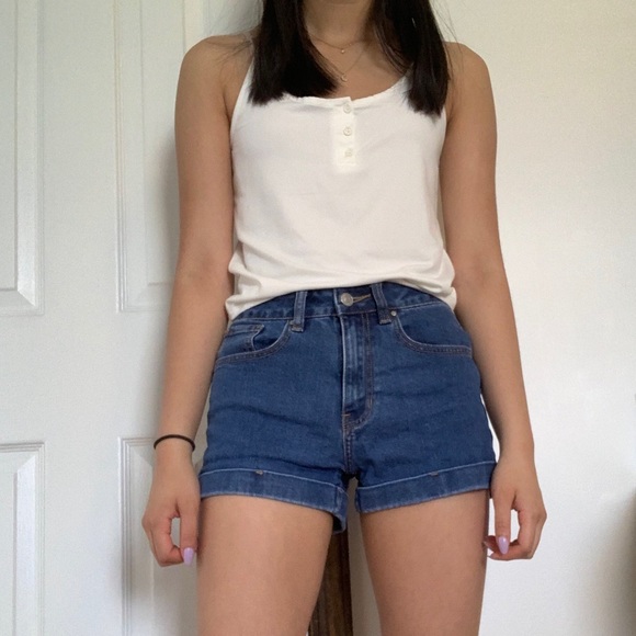 Urban Outfitters Henley Tank Top (White) - Picture 1 of 5